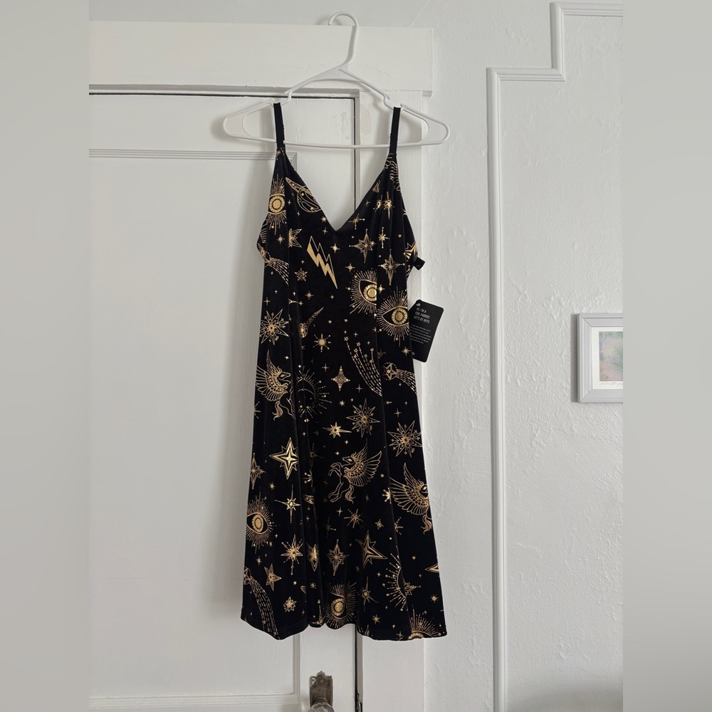 BlackMilk Sky Diamonds Gold Velvet Longline Strappy Dress NWT